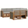 vidaXL Set di divani da esterno 7 pz Naturale e Grigio Chiaro