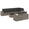 vidaXL Set Divano da Giardino 9 pz con Cuscini Grigio in Polyrattan