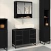 vidaXL Mobile da Bagno Rovere Nero 80 x 33 x 60 cm Legno multistrato