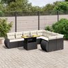 vidaXL Set Divani da Giardino 10pz con Cuscini in Polyrattan Nero