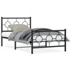 vidaXL Giroletto con Testiera e Pediera Metallo Nero 100x190 cm