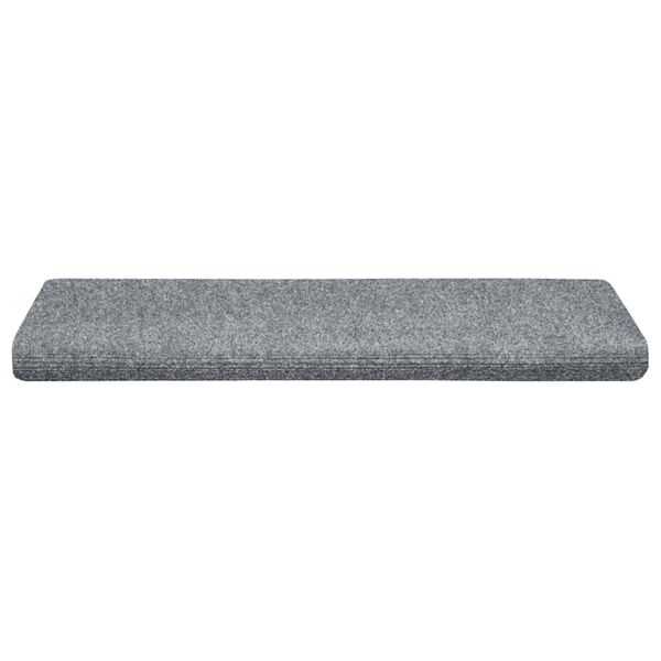 vidaXL Tappetini per scale autoadesivi 15 pz 65x21x4 cm Grigio chiaro bordo rettangolare