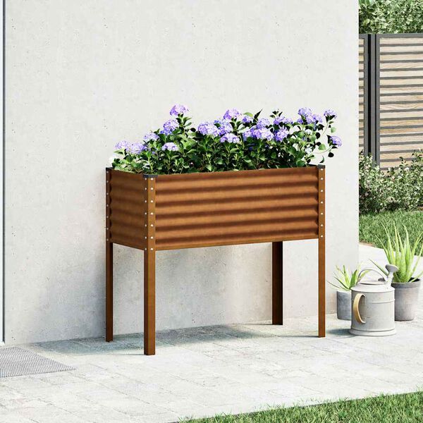 vidaXL Fioriera da giardino 100x45x90 cm in acciaio corten
