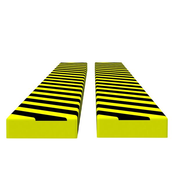 vidaXL Protezioni Angoli 2pz Giallo e Nero 6x2x101,5 cm in PU