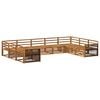 vidaXL Set di divani da esterno 9 pz Naturale Legno di Acacia Massello