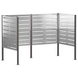 vidaXL Schermo per bidone della spazzatura 167 x 85 x 113 cm Argento