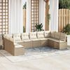 vidaXL Set di divani con cuscino 10 pcs Beige polyrattan