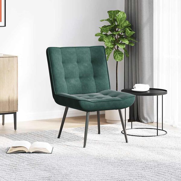 vidaXL Sedia Relax 64x74x84 cm Verde Scuro in Velluto