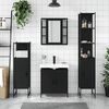 vidaXL Set Mobili da Bagno 4 pz Nero in Legno Multistrato