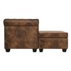 vidaXL Divano Chesterfield a L in Finta Pelle Scamosciata Marrone