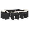 vidaXL Set da Pranzo da Giardino 11 pz con Cuscini in Polyrattan Nero