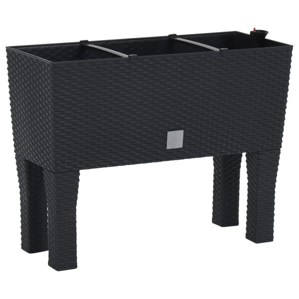 vidaXL Fioriera Rialzata da Giardino Antracite 60x25x46cm in Rattan PP