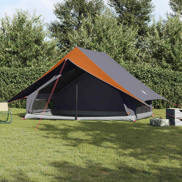 vidaXL Tenda Familiare con tetto Grigio e arancione 315 x 286 x 200 cm