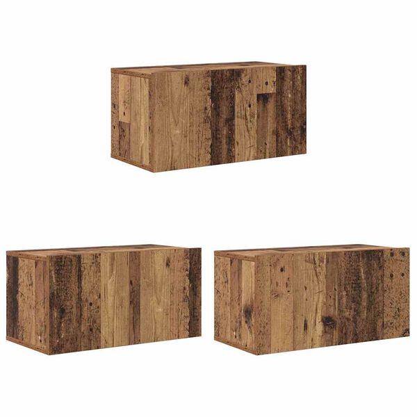 vidaXL Set mobile TV 3 pcs Marrone 60 x 30 x 30 cm Legno multistrato