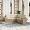 vidaXL Set Divano da Giardino 5 pz con Cuscini Beige in Polyrattan