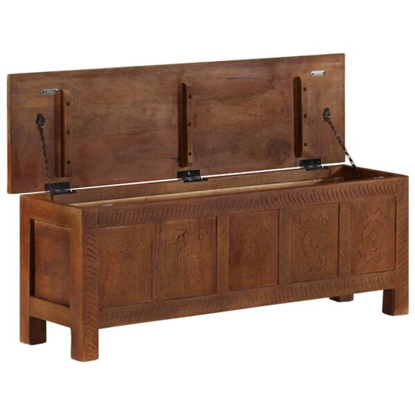 vidaXL Scatola Portaoggetti 110x30x40 cm in Legno Massello di Mango