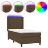 vidaXL Letto a Molle Materasso e LED Marrone Scuro 100x200 cm Tessuto