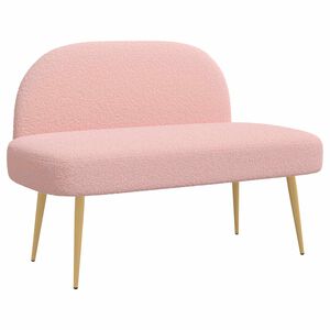 vidaXL Panchina imbottita con schienale Rosa 110 x 60 x 76 cm Boucl&eacute;
