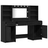 vidaXL Set da tavolo da trucco con LED con cassetto 3 pcs Rovere Nero
