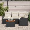 vidaXL Set Divano da Giardino con cuscino 5 pcs Nero polyrattan