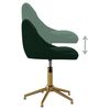 vidaXL Sedia da Pranzo Girevole Verde Scuro in Velluto