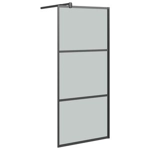 vidaXL Parete Doccia Walk in 80x195 cm in Vetro Scuro ESG Nero