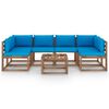 vidaXL Set Salotto Giardino Pallet con Cuscini 7 pz in Pino Impregnato
