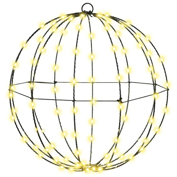 vidaXL Palla con 192 LED 2 pcs Bianco caldo 40 x 40 x 43,5 cm Metallo