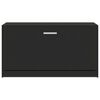 vidaXL Panca Scarpiera Nera 80x24x45 cm in Legno Massello di Argilla