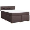 vidaXL Giroletto a Molle con Materasso Marrone Scuro 160x200cm Tessuto