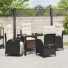 vidaXL Set da Pranzo per Giardino con cuscino 5 pcs Nero polyrattan