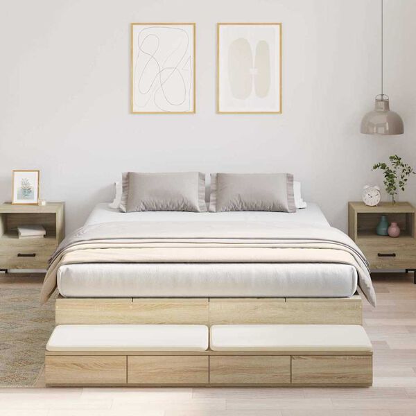 vidaXL Struttura letto con contenitore Rovere Sonoma 160 cm