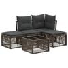 vidaXL Set Divano da Giardino 5 pz Grigio polyrattan