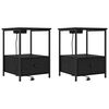 vidaXL Armadio da Notte 2 pz Rovere Nero 42 x 41 x 56 cm