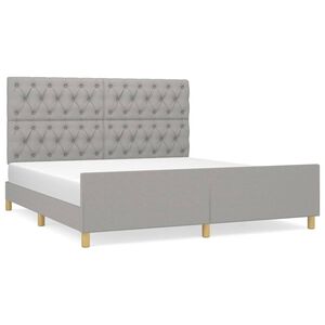 vidaXL Giroletto senza Materasso Grigio Chiaro 160x200 cm Tessuto