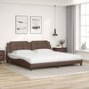 vidaXL Letto con Materasso Zadar Marrone 200x200cm in Similpelle