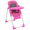 vidaXL Seggiolone Pappa per Bambini Rosa e Grigio