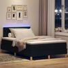 vidaXL Letto a Sorgente LED con materasso Nero 120 x 190 cm Tessuto