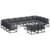 vidaXL Set Divano da Giardino 13 pz Nero Alluminio