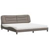 vidaXL Letto con Materasso Hvar Tortora 200x200 cm in Tessuto