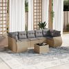 vidaXL Set Divano da Giardino 8 pz con Cuscini Beige in Polyrattan