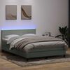 vidaXL Letto a Molle con Materasso e LED Grigio Chiaro 160x210cm Velluto