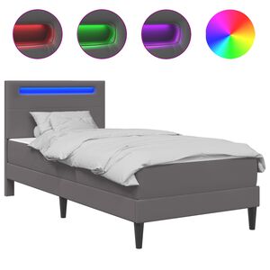 vidaXL Struttura del letto con testiera Grigio 90 x 190 cm Similpelle