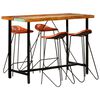 vidaXL Set da Bar 5 pz in Legno Massello di Recupero e Vera Pelle