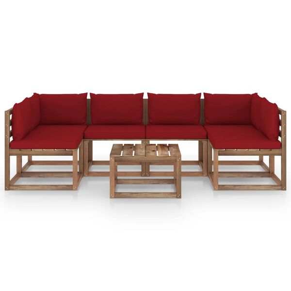 vidaXL Set Salotto Giardino Pallet con Cuscini 7 pz in Pino Impregnato