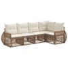vidaXL Set Divano da Giardino 5 pz Beige e Bianco Crema polyrattan