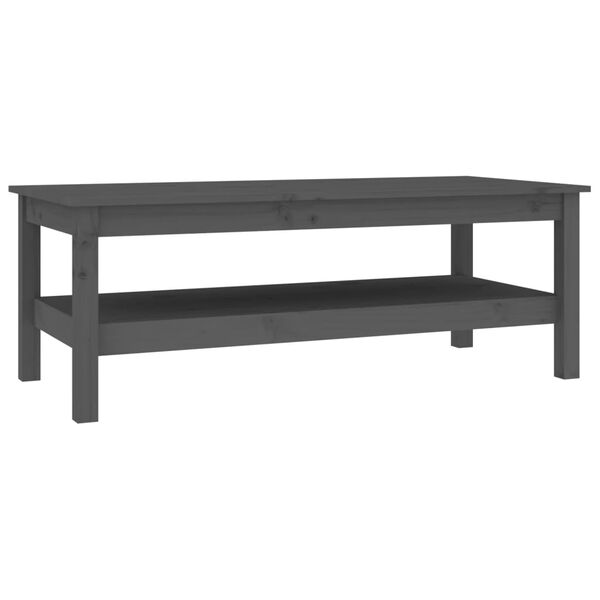 vidaXL Tavolino da Salotto Grigio 110x50x40 cm Legno Massello di Pino