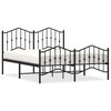 vidaXL Giroletto con Testiera e Pediera Metallo Nero 135x190 cm