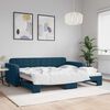 vidaXL Divano Letto con Letto Estraibile Blu 90x200 cm in Velluto