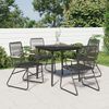 vidaXL Set da Pranzo da Giardino 5 pz Nero in Rattan PVC